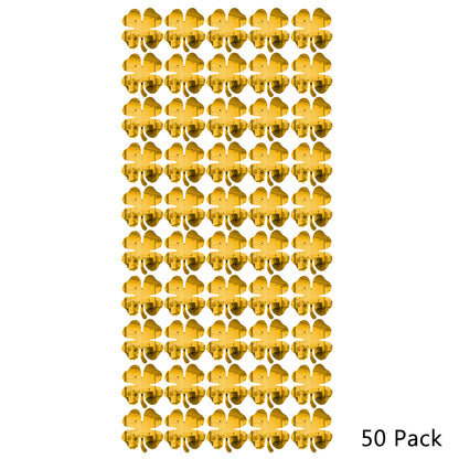 50 Pack Shamrock Shape Acrylic Mirror Tiles Crafts Select Color