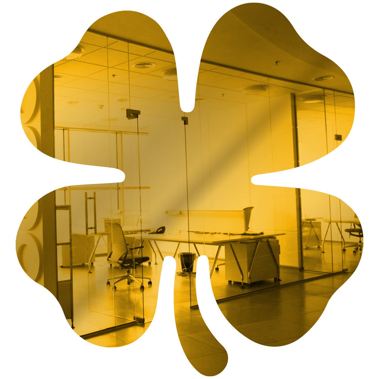 Yellow Shamrock Shaped Mirror Acrylic Pieces for Arts and Crafts