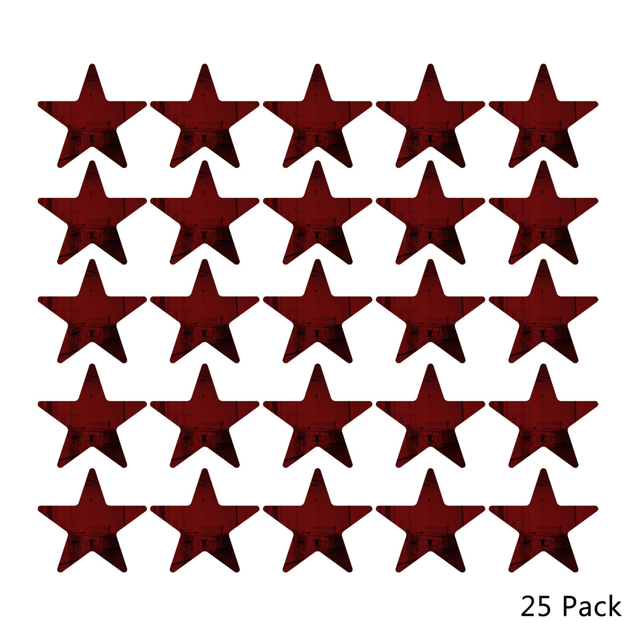 25 Pack Star Shaped Mirror Acrylic Pieces for Arts and Crafts