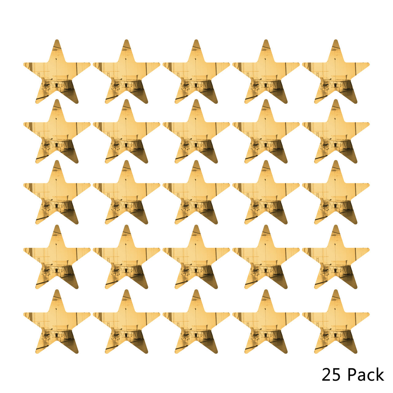 25 Pack Star Shaped Mirror Acrylic Pieces for Arts and Crafts
