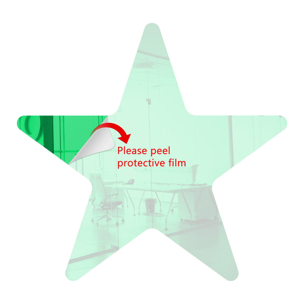 Light Green Star Shaped Mirror Acrylic Pieces for Arts and Crafts