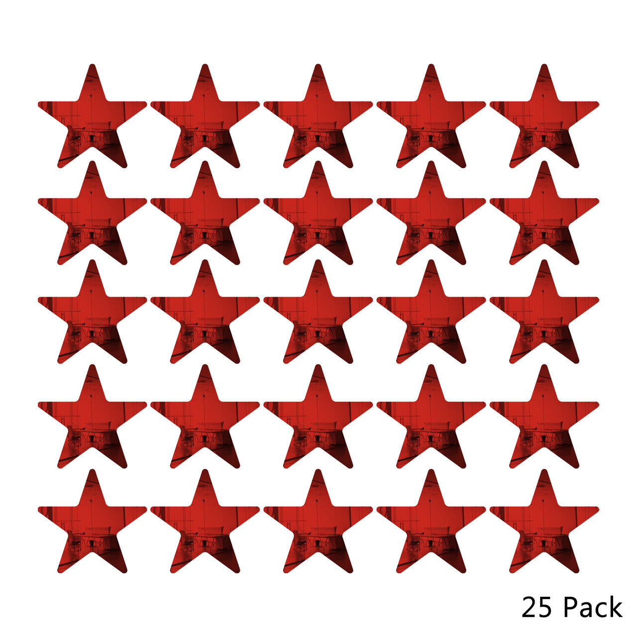 25 Pack Star Shaped Mirror Acrylic Pieces for Arts and Crafts
