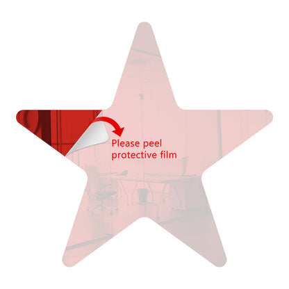 Light Red Star Shaped Mirror Acrylic Pieces for Arts and Crafts