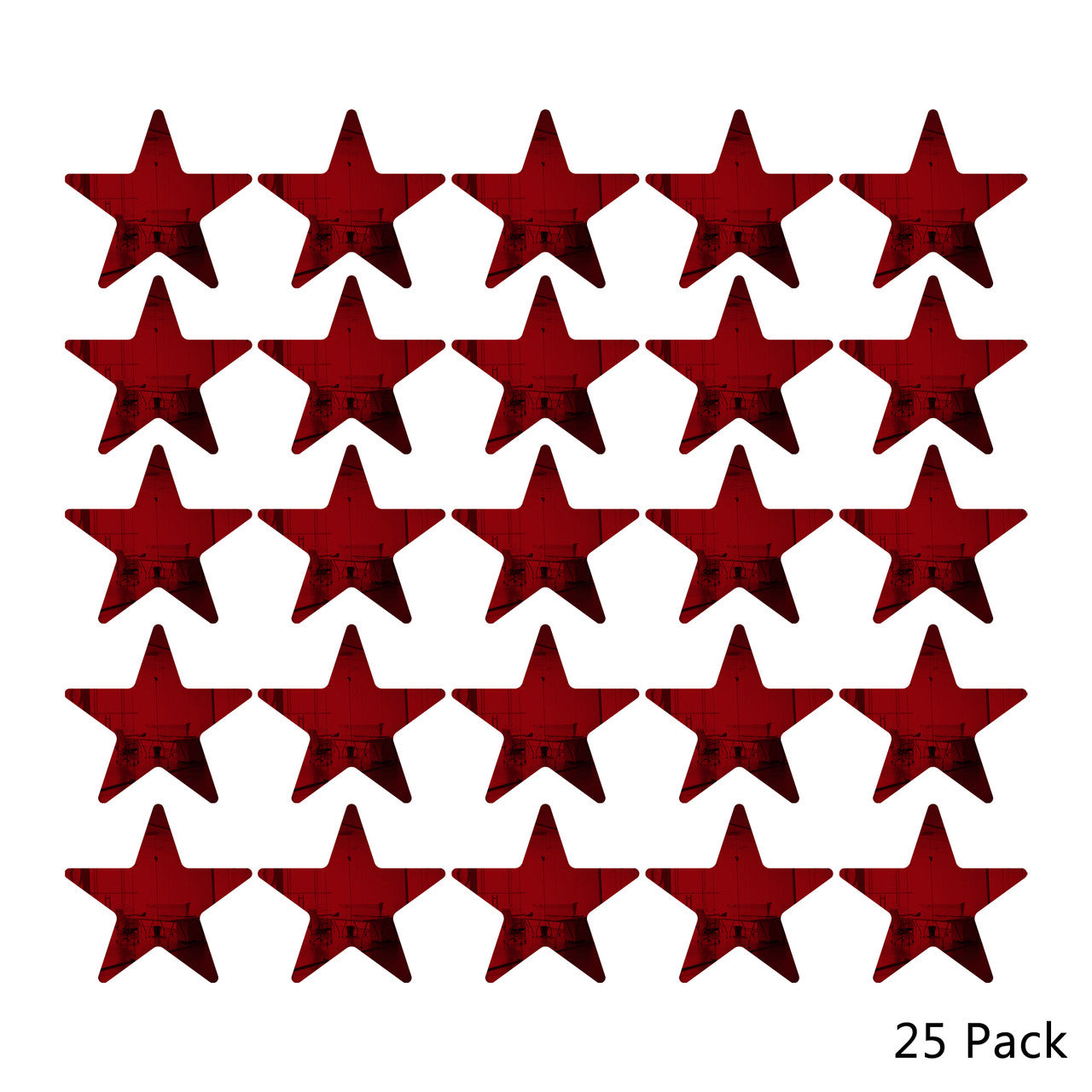 25 Pack Star Shaped Mirror Acrylic Pieces for Arts and Crafts
