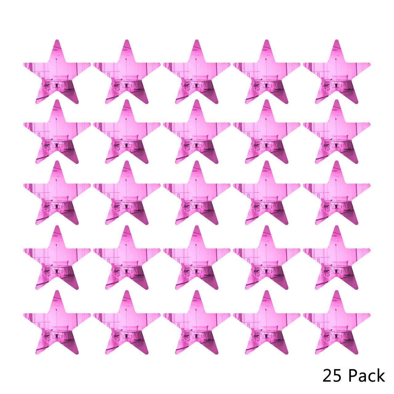 25 Pack Star Shaped Mirror Acrylic Pieces for Arts and Crafts