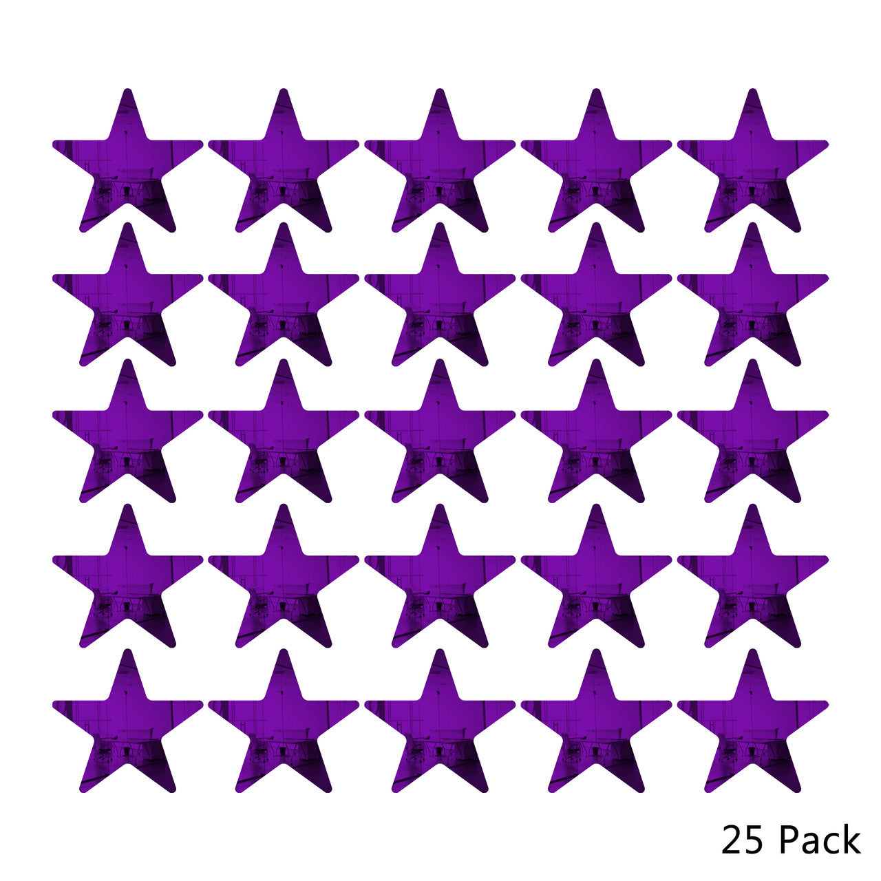 25 Pack Star Shaped Mirror Acrylic Pieces for Arts and Crafts