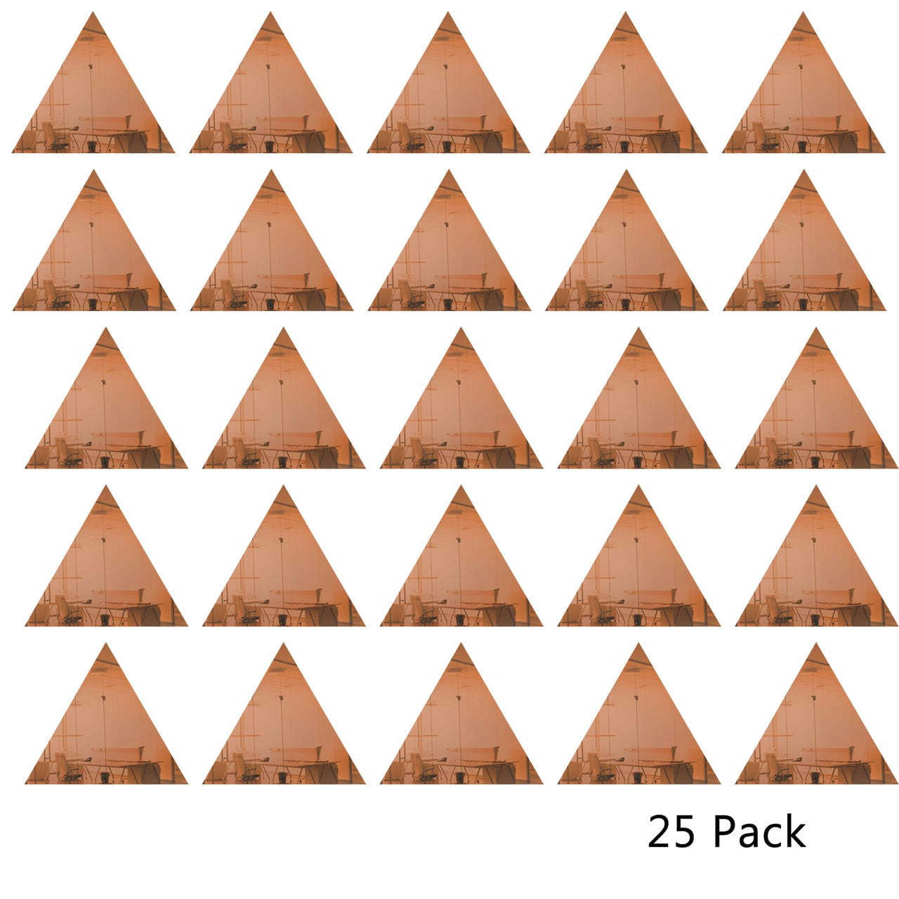 25 Pack Triangle Shaped Mirror Acrylic Pieces for Arts and Crafts