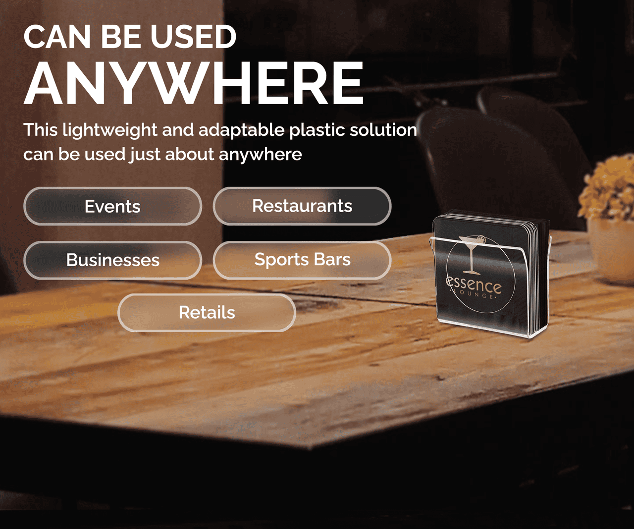 U-Shape Napkin Holder with Cocktail Napkin Coasters 5 Piece Set