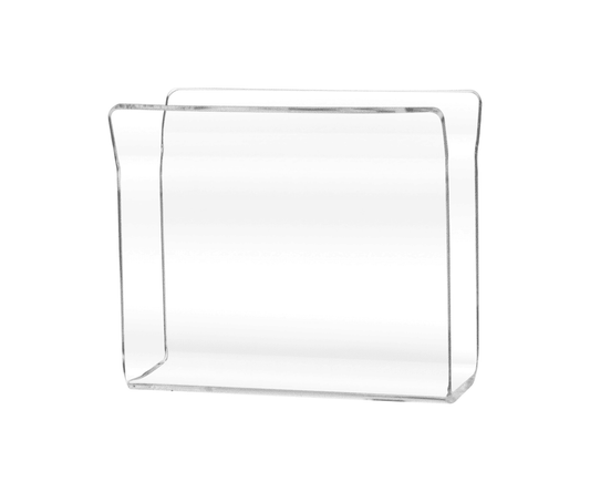 Flared Napkin Holder Upright Tabletop Stand Thick Clear Acrylic