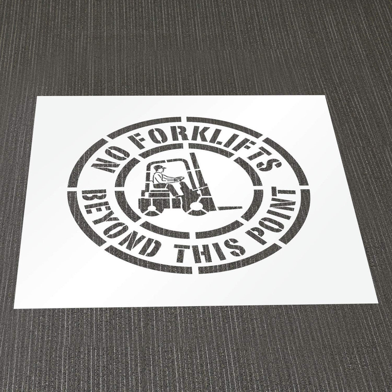 NO FORKLIFTS BEYOND THIS POINT 24" Safety Stencil