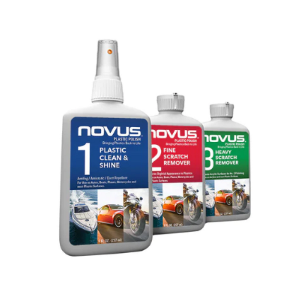NOVUS Plastic Polish Kit in 8 oz. Bottles