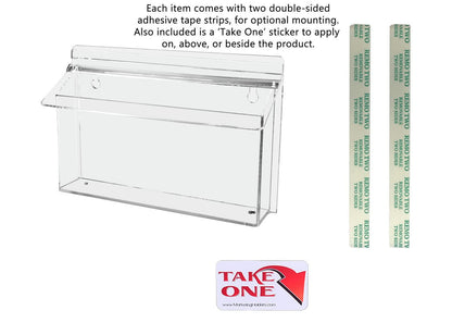 Eleven Inch Wide Document Holder Literature Outdoor Brochure Wall Mount Box with adhesive and sticker