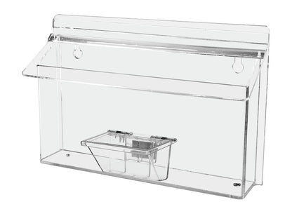 Eleven inches wide Outdoor Holder with Business Card Box and Brochure Display