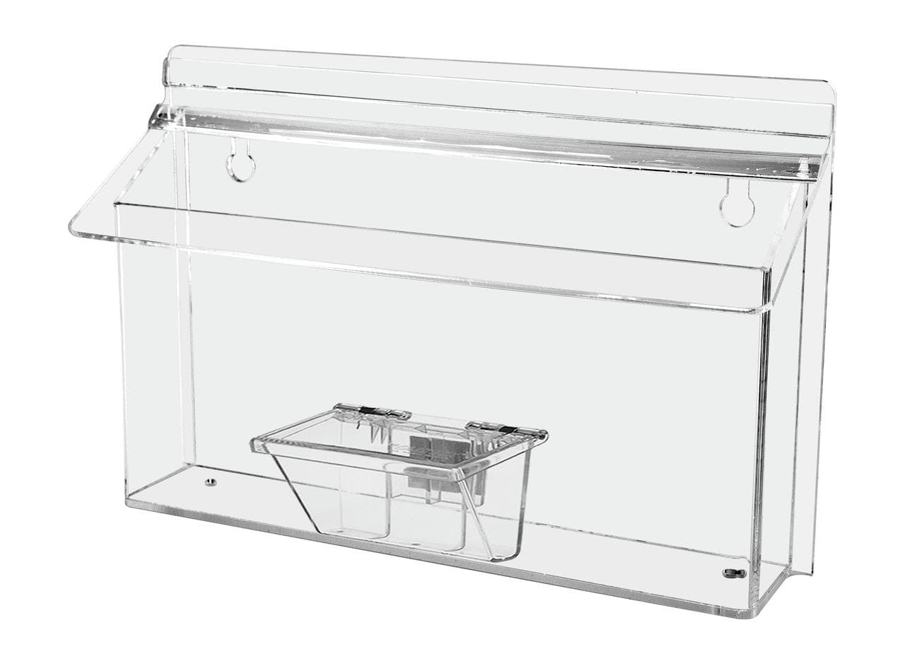 11"W x 4"H Outdoor Trifold Holder Wall Brochure Bin with Card Box