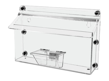 11"W x 4"H Magnetic Outdoor Trifold Brochure Holder with Card Box