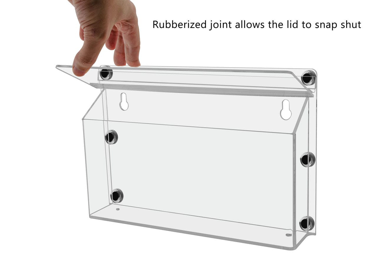 11"W x 4"H Magnetic Outdoor Brochure Holder Trifold Box with Lid