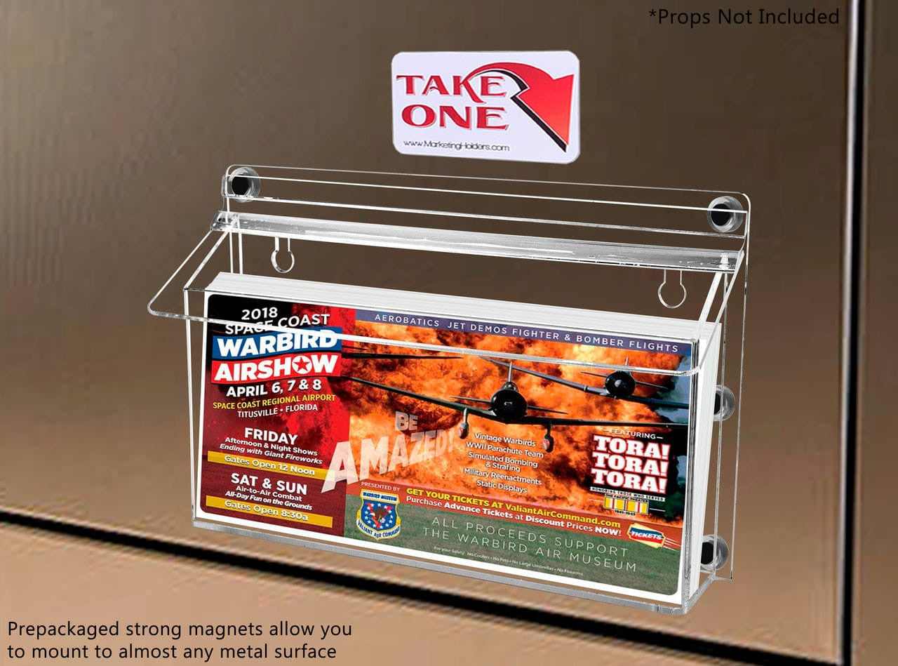 11"W x 4"H Magnetic Outdoor Brochure Holder Trifold Box with Lid