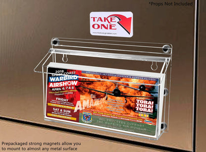 11"W x 4"H Magnetic Outdoor Brochure Holder Trifold Box with Lid