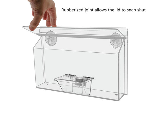 11"W x 4"H Suction Cup Outdoor Trifold Holder with Card Box