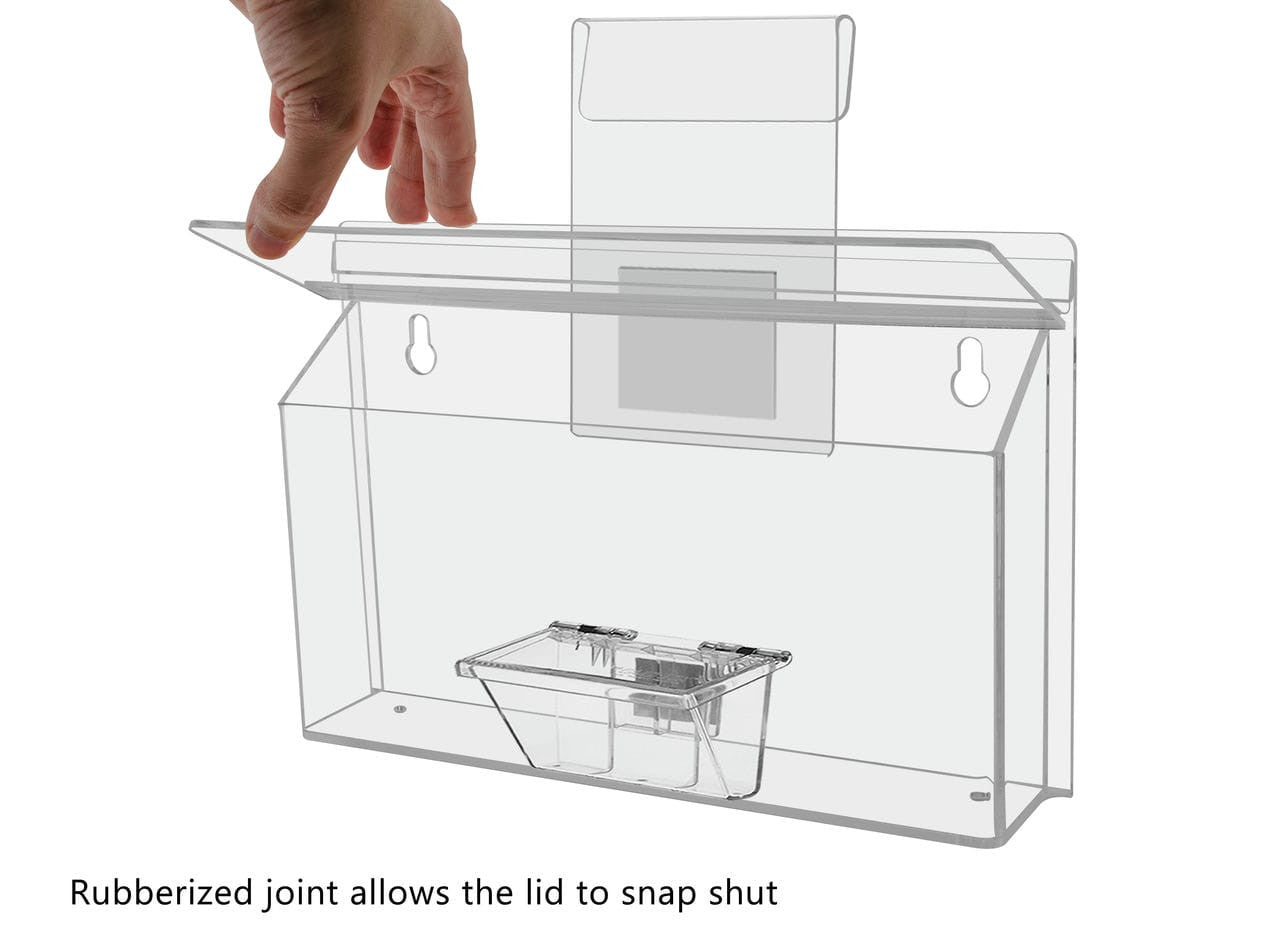 11"W x 4"H Outdoor Window Hook Brochure Holder with Card Box