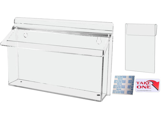 11"W x 4"H Outdoor Window Hook Trifold Holder Brochure Box