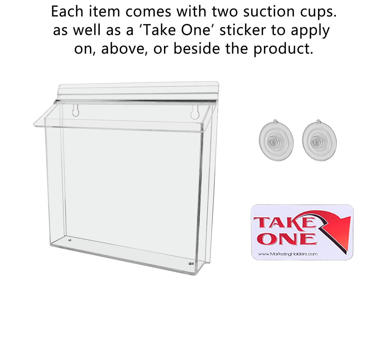 11"W x 8.5"H Suction Cup Outdoor Flyer Holder Window Mount