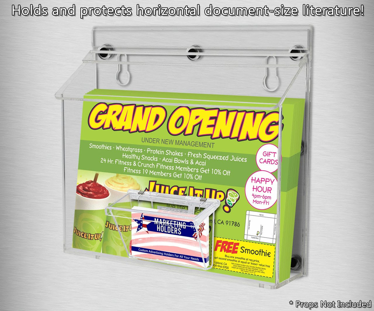 11"W x 8.5"H Magnetic Outdoor Flyer Holder with Card Box