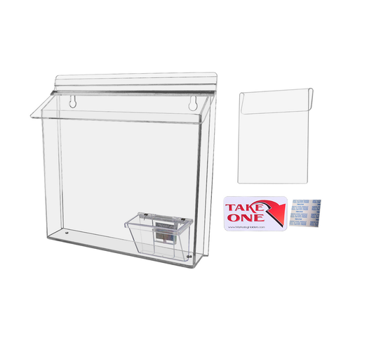 11"W x 8.5"H Outdoor Window Hook Flyer Holder with Card Box