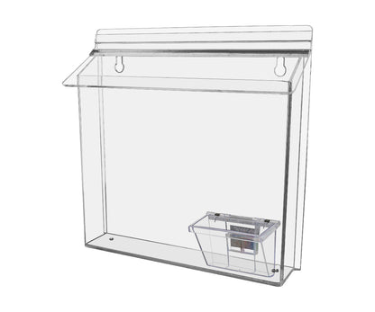 11"W x 8.5"H Outdoor Brochure Holder Flyer Wall Box with Card Box