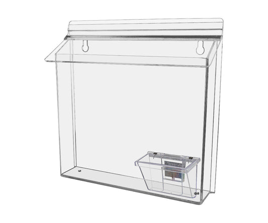 11"W x 8.5"H Outdoor Brochure Holder Flyer Wall Box with Card Box