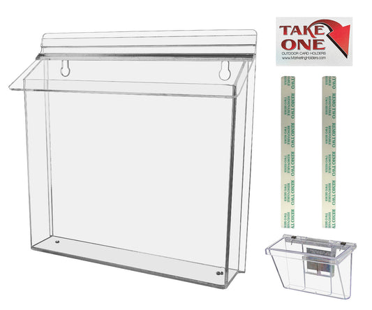 11"W x 8.5"H Outdoor Brochure Holder Flyer Wall Box with Card Box