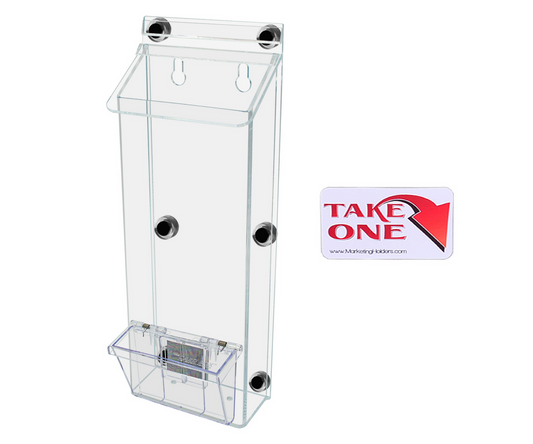 4"W x 11"H Magnetic Outdoor Trifold Brochure Holder with Card Box