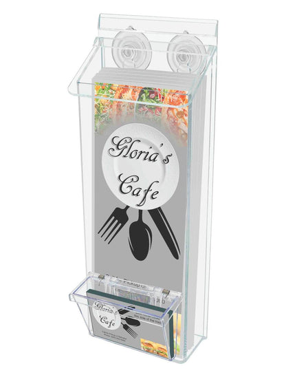 4"W x 11"H Suction Cup Outdoor Trifold Holder with Card Box