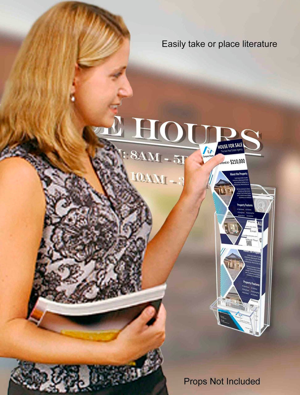 4"W x 11"H Suction Cup Outdoor Trifold Holder with Card Box