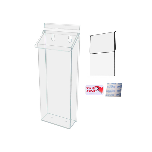 4"W x 11"H Outdoor Window Hook Trifold Holder Brochure Box