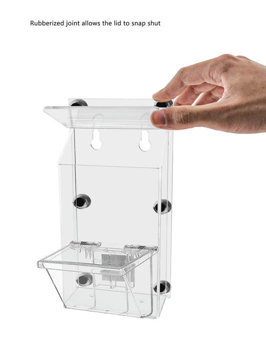 Each item comes with a take one sticker to apply on above or beside the product empty Magnetic Outdoor Brochure Holder Open Lid