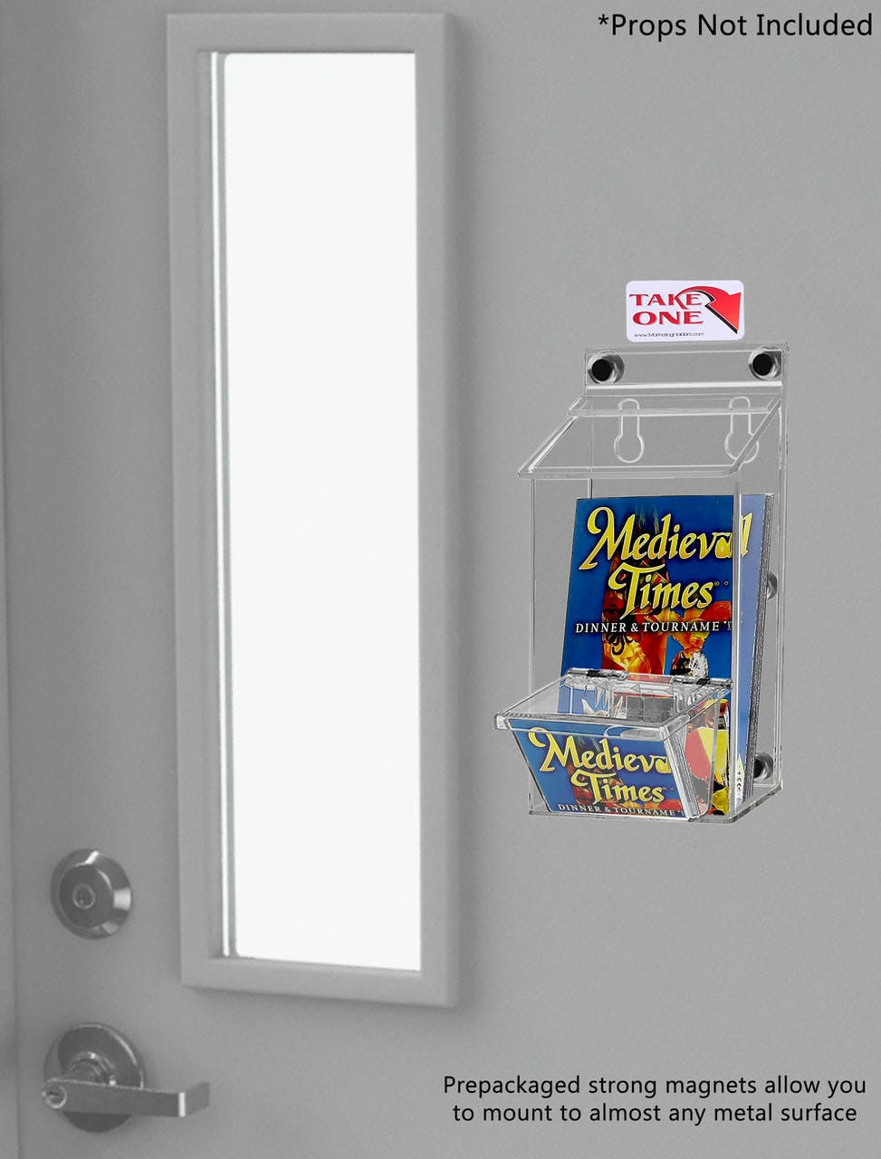 Magnetic Outdoor Brochure Holder Each item comes with a take one sticker to apply on above or beside the product empty