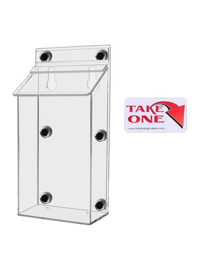 Magnetic outdoor vehicle or metal door brochure holder with sticker