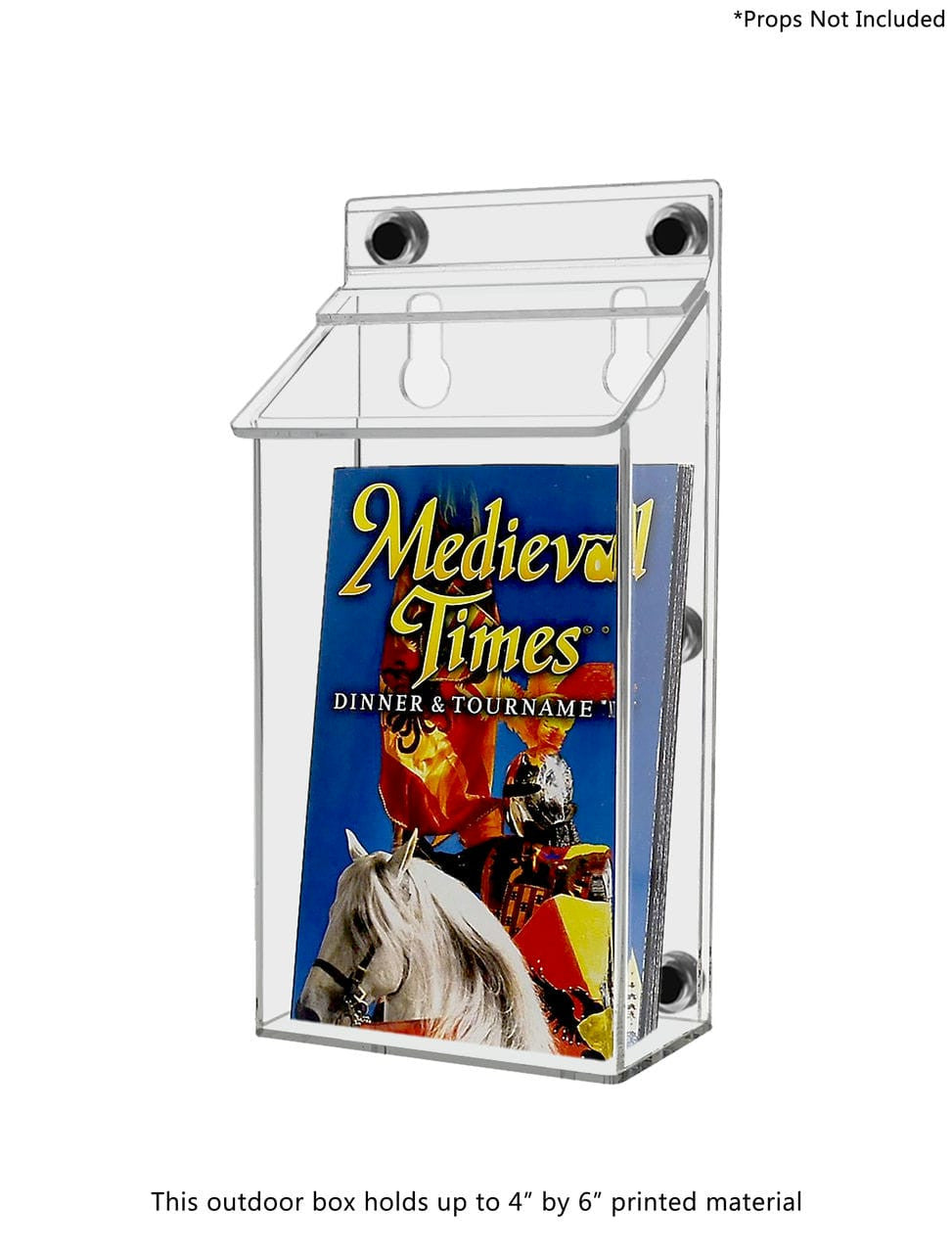 4"W x 6"H Magnetic Outdoor Brochure Holder Postcard Box with Lid