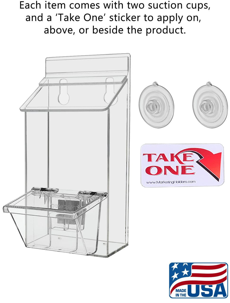 4"W x 6"H Suction Cup Outdoor Postcard Holder with Card Box