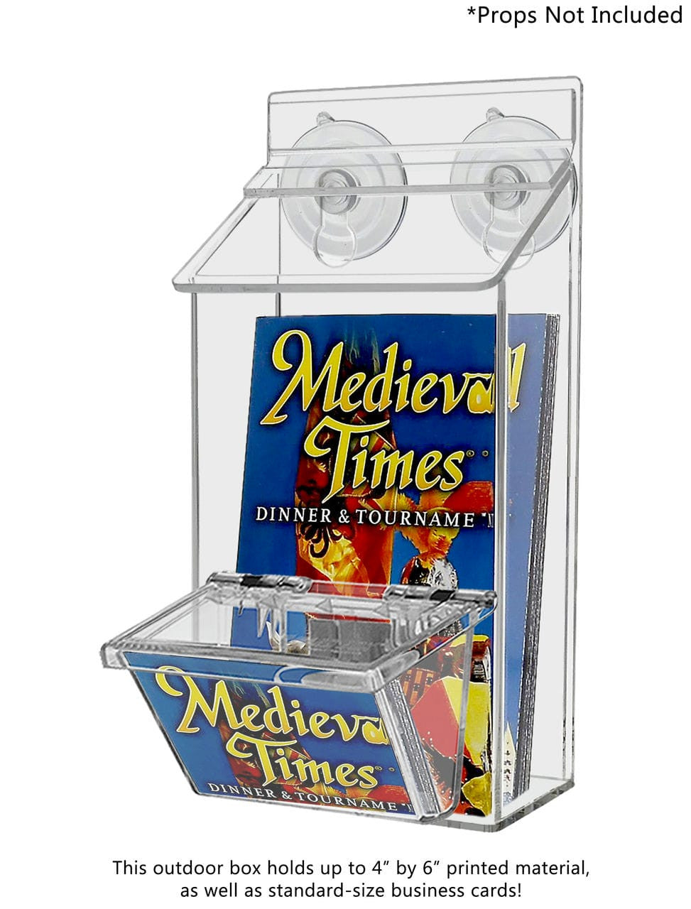 4"W x 6"H Suction Cup Outdoor Postcard Holder with Card Box