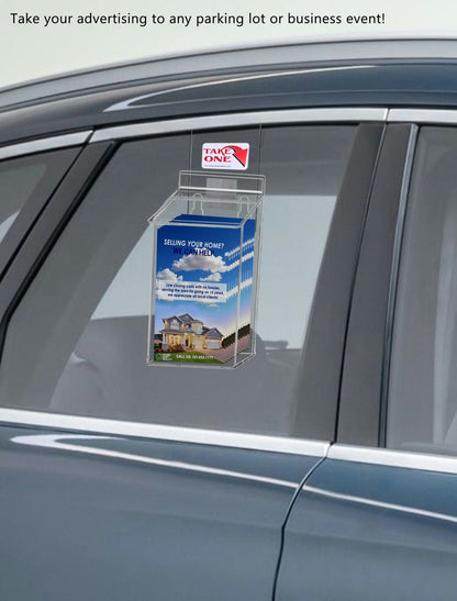 4"W x 6"H Outdoor Window Hook Postcard Holder Brochure Box