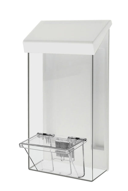 4"W x 9"H Outdoor Rack Card Trifold Bin White Lid and Card Box