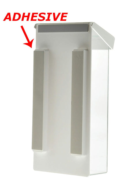 4"W x 9"H Outdoor Rack Card Trifold Bin White Lid and Card Box