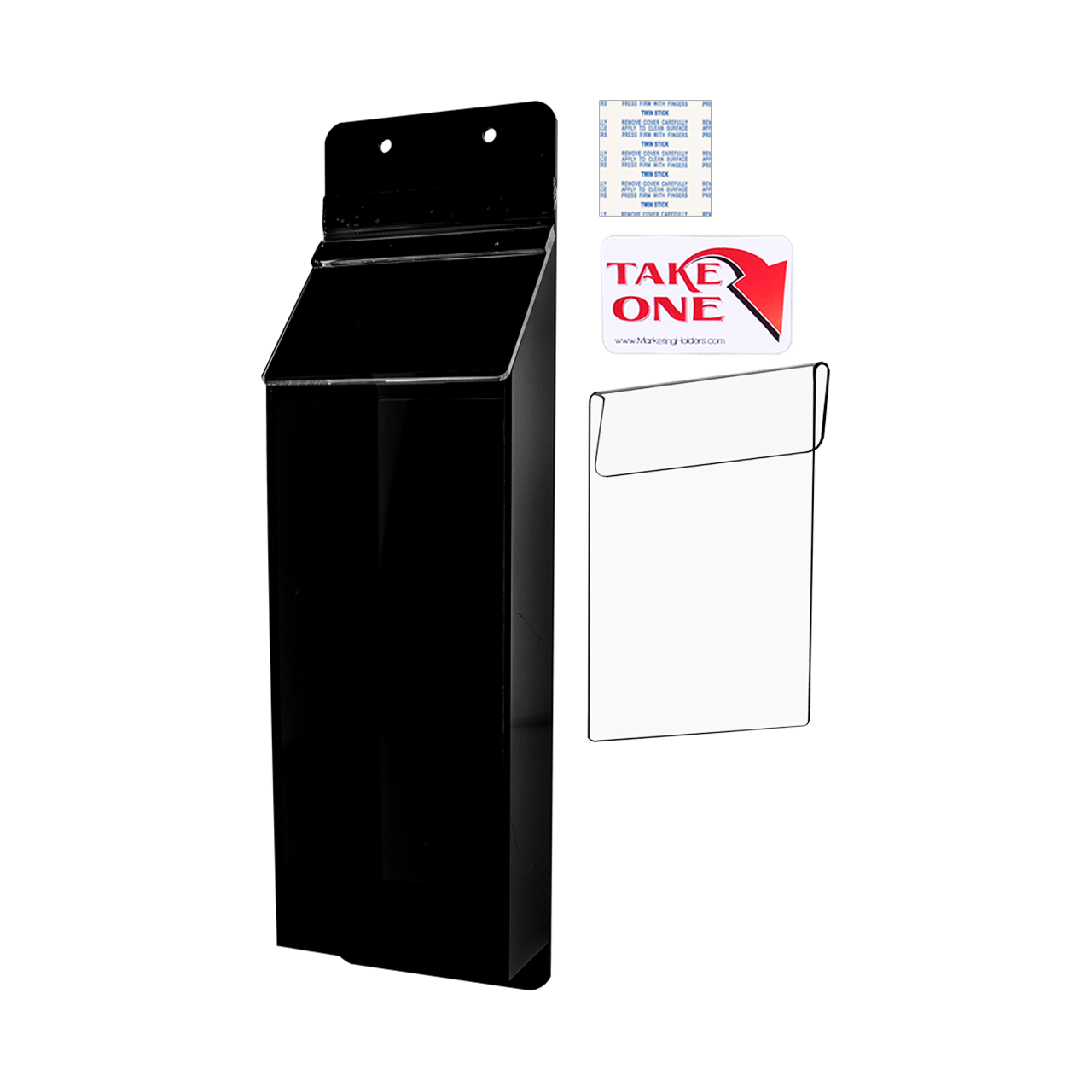 4"W x 9"H Vehicle Trifold Brochure Holder with Window Hook