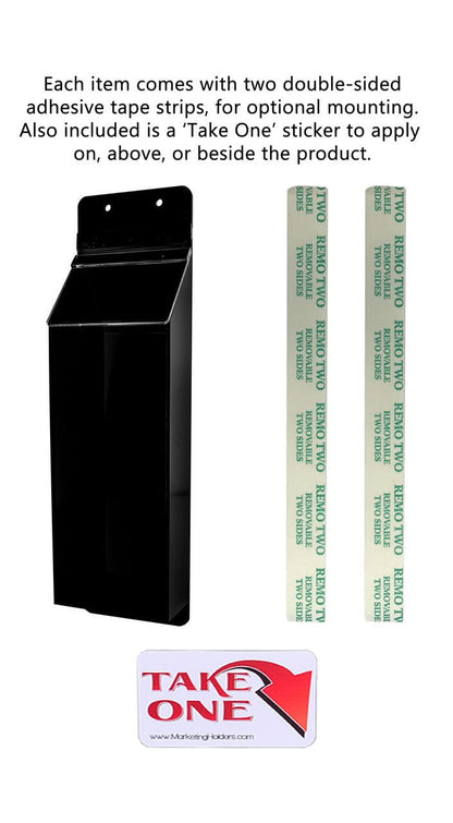 4"W x 9"H Outdoor Brochure Holder Wall Clear and Black Box