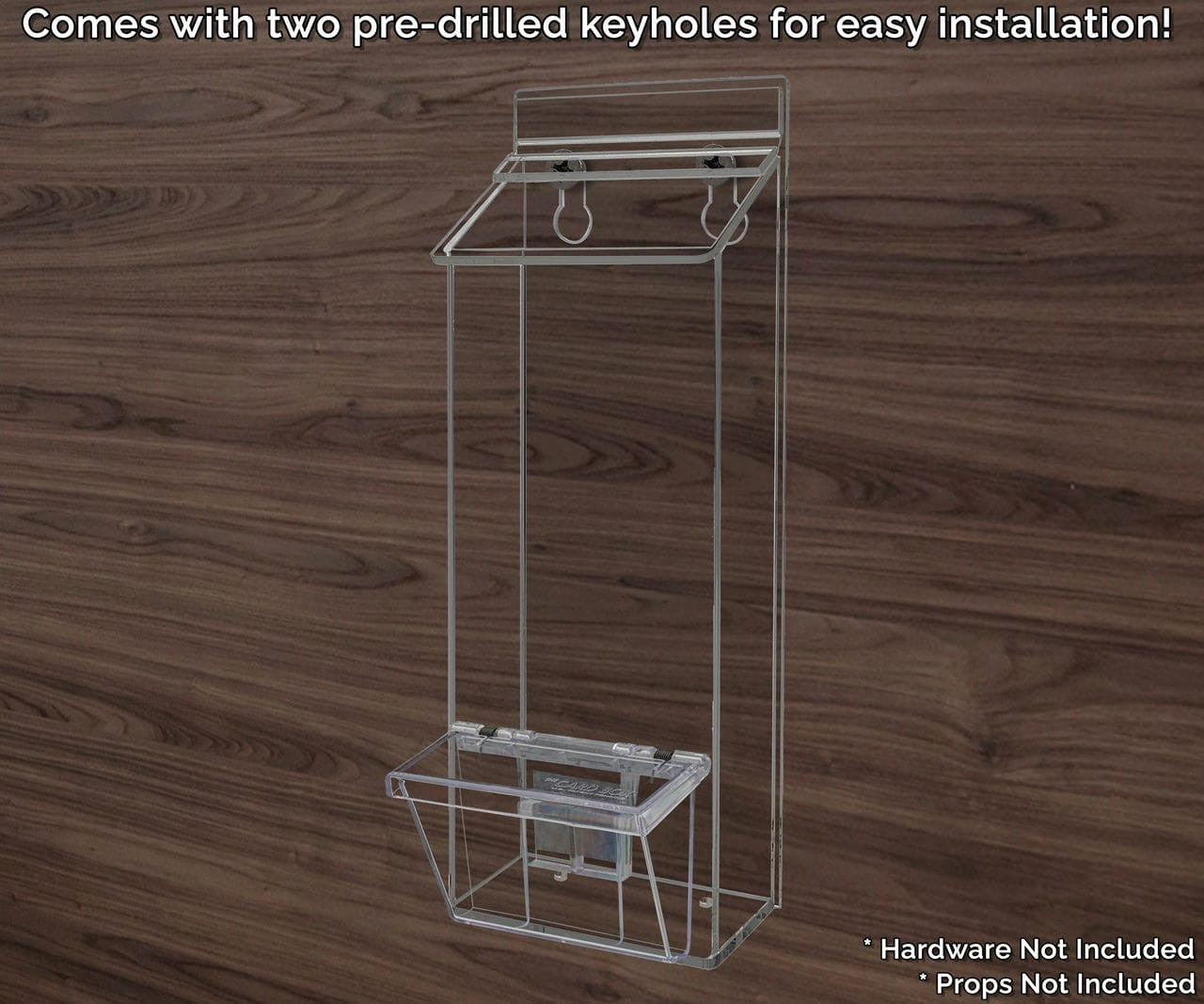 4"W x 9"H Outdoor Trifold Holder Wall Brochure Bin with Card Box