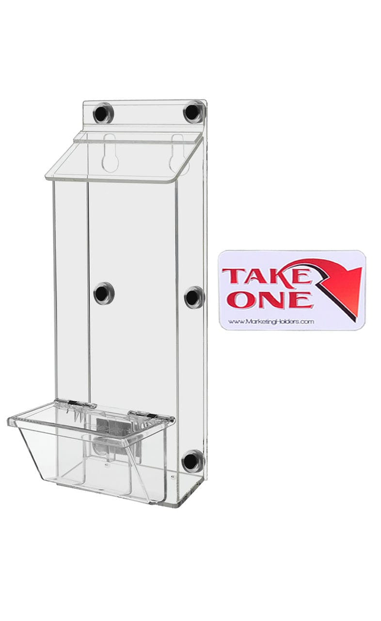 4"W x 9"H Magnetic Outdoor Trifold Brochure Holder with Card Box