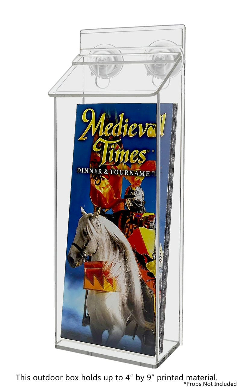 4"W x 9"H Suction Cup Outdoor Brochure Holder Window Mount