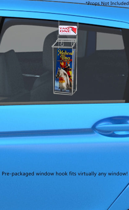 4"W x 9"H Outdoor Window Hook Trifold Holder Brochure Box